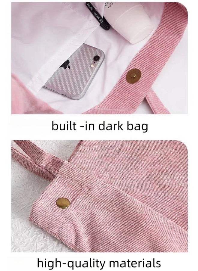 Ladies Large Capacity Shopping Bag, Women's Canvas Handbag Tote Bags Clutch Bag, Large Capacity Shoulder Bag Side Bag Carry Bag Satchel Bag tourist bag for Girls/Students/Teenager/Children - Image 4